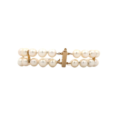 Estate Yellow Gold Pearl and Topaz Bracelet