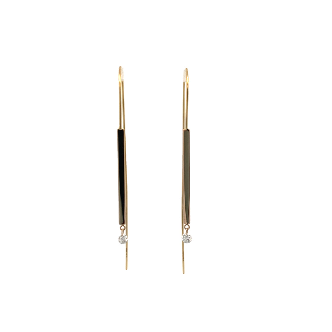 Diamond Drop Threaders in Yellow Gold