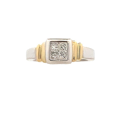 Estate Diamond Ring in Two-Tone Gold