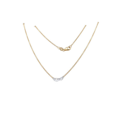 LAB-Created Diamond 2 Stone Suspension Necklace in White Gold