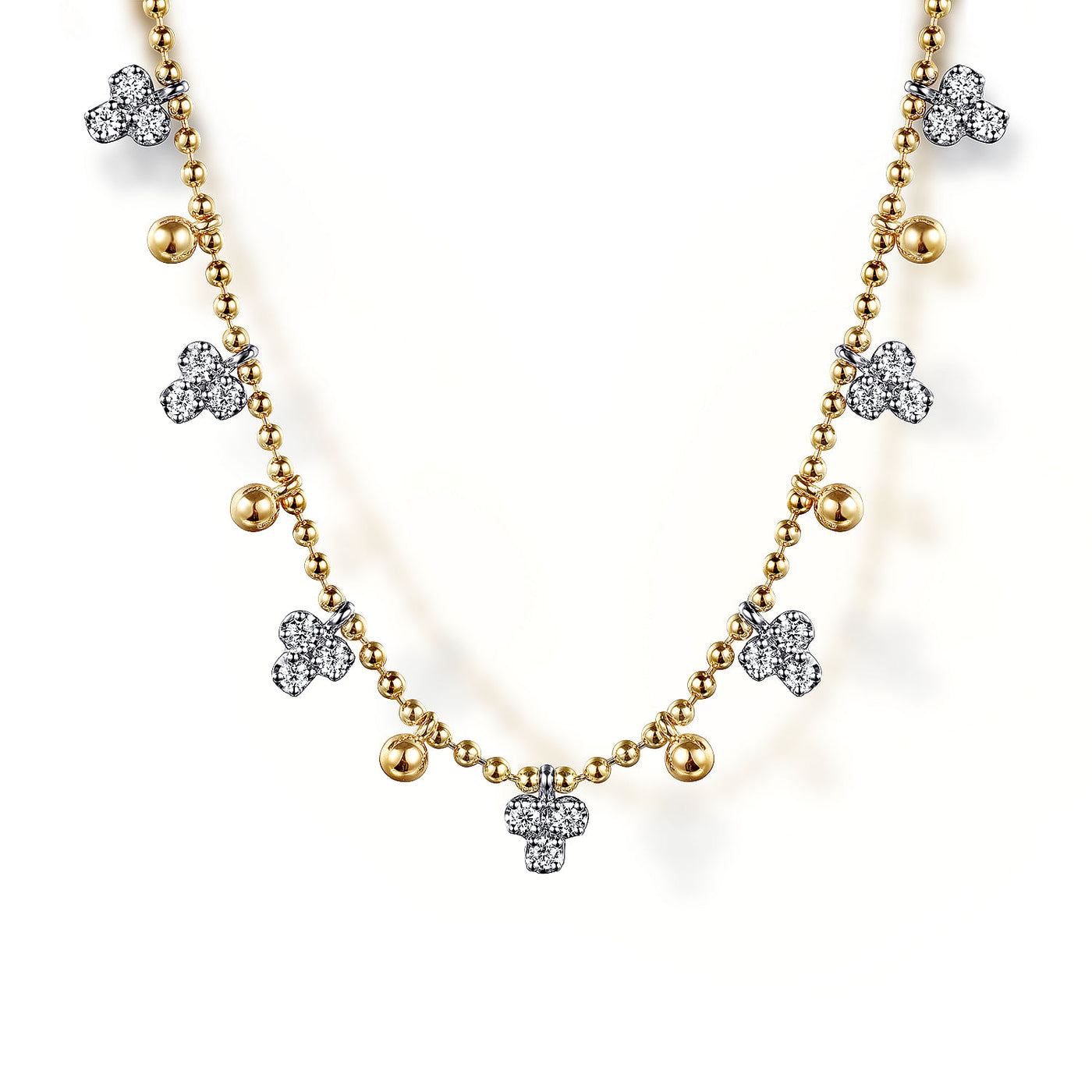 Gabriel & Co. Two-Tone Diamond Beaded Necklace