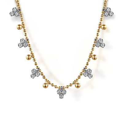 Gabriel & Co. Two-Tone Diamond Beaded Necklace