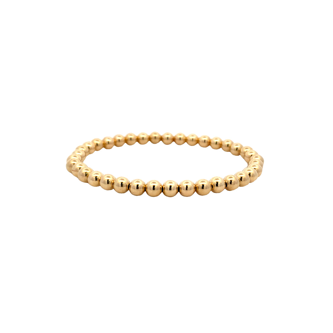 Karen Lazar Stretch 5mm Yellow Gold Beaded Bracelet