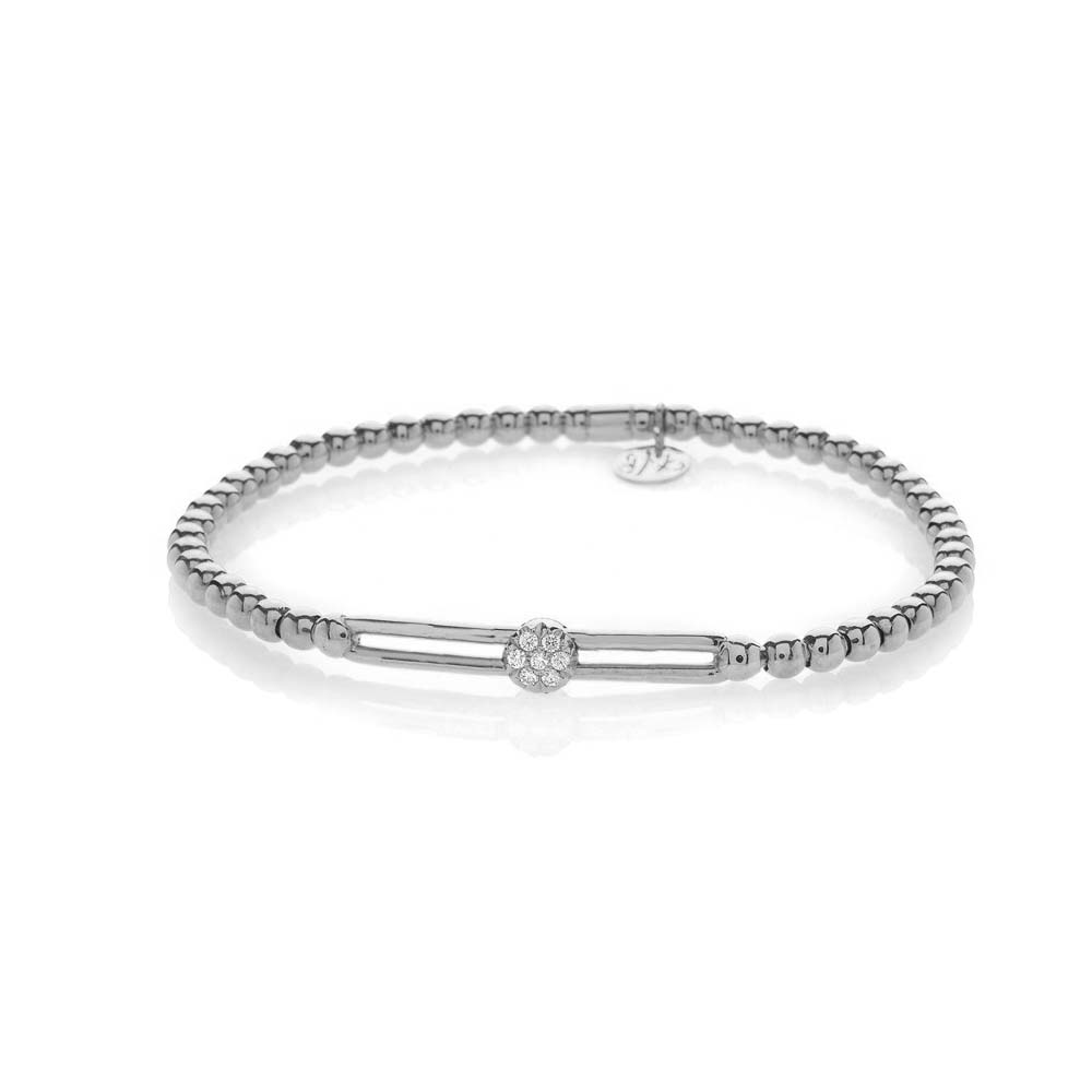 Diamond Slide Expandable Bracelet in White Gold by Hulchi Belluni