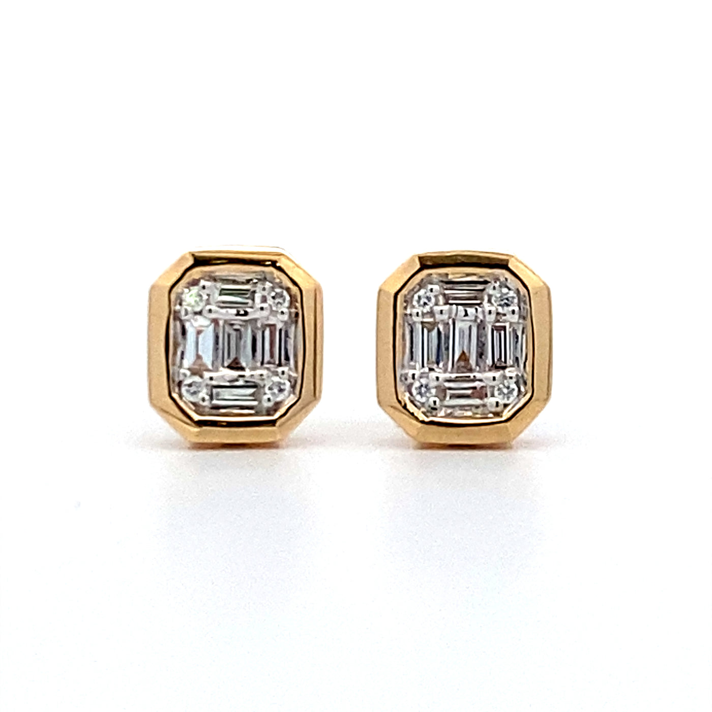 Mosaic Stud Earrings in Yellow Gold by Allison Kaufman