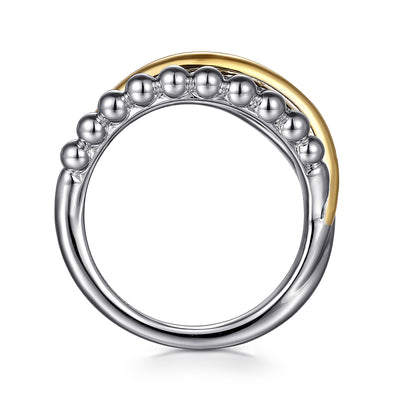 Bujukan Twist Ring in Two-Tone Gold by Gabriel & Co.