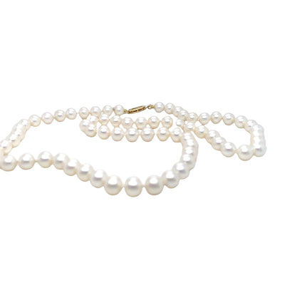 17-19" Pearl Necklace in Yellow Gold by B&C