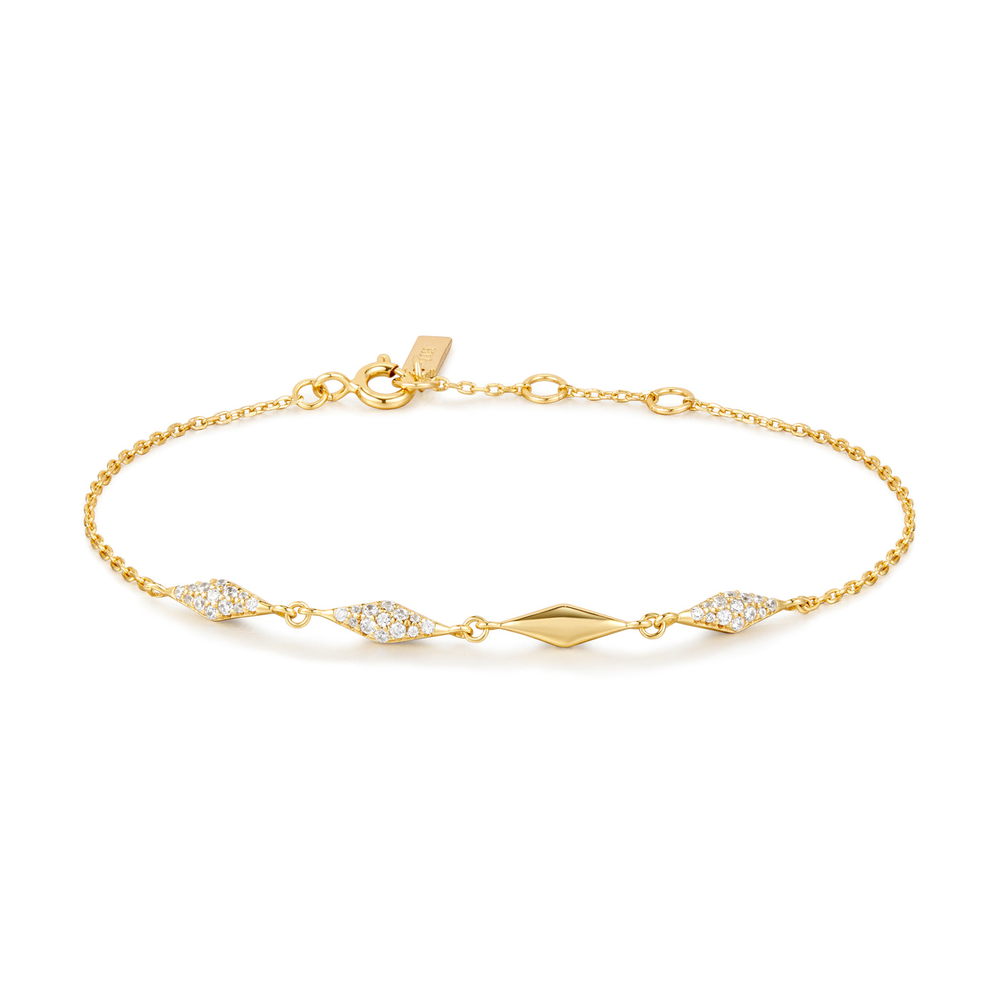 Ania Haie Yellow Gold Station Sparkle Bracelet