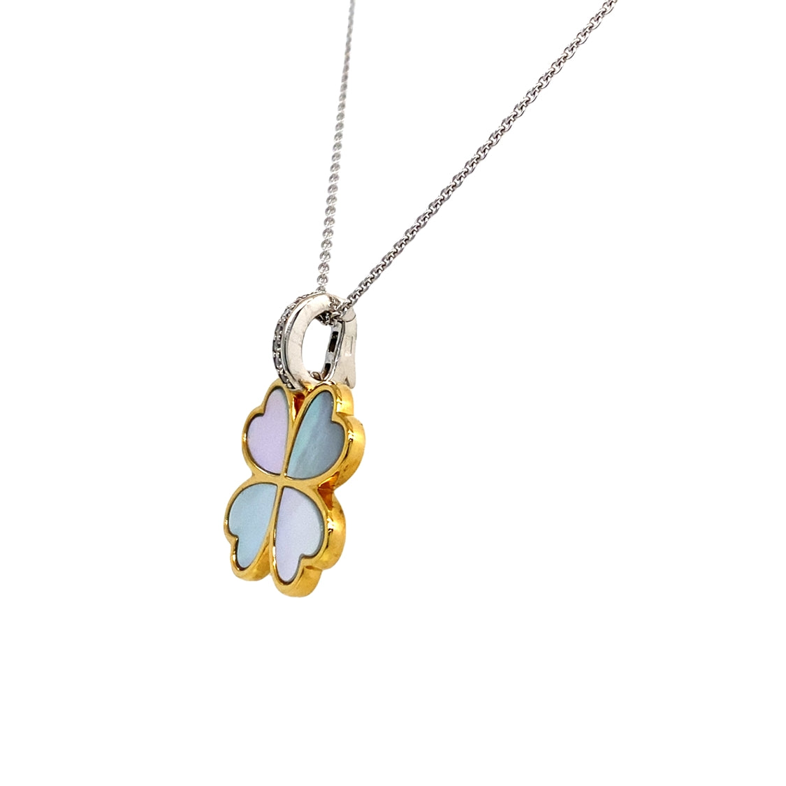 Mother of Pearl Clover Pendant in Two-Tone Gold by Ti Sento Milano