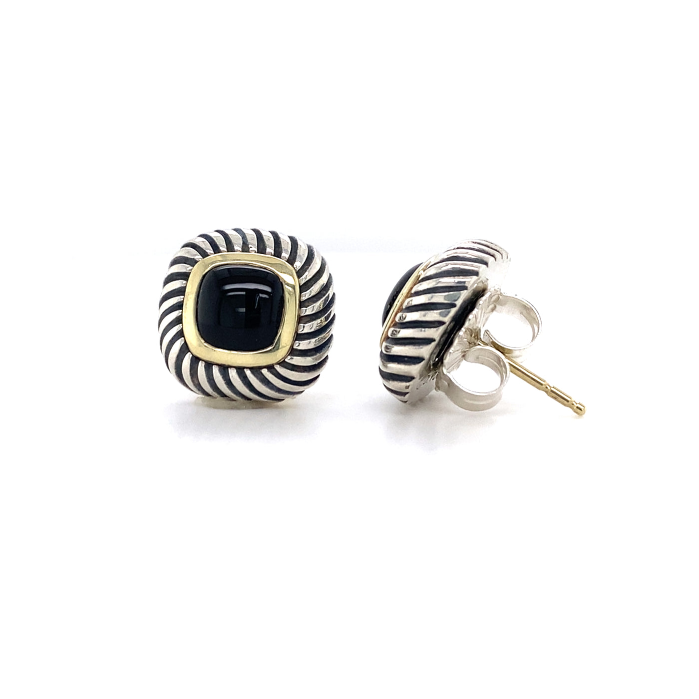 Estate David Yurman Albion Earrings in Two-Tone Gold