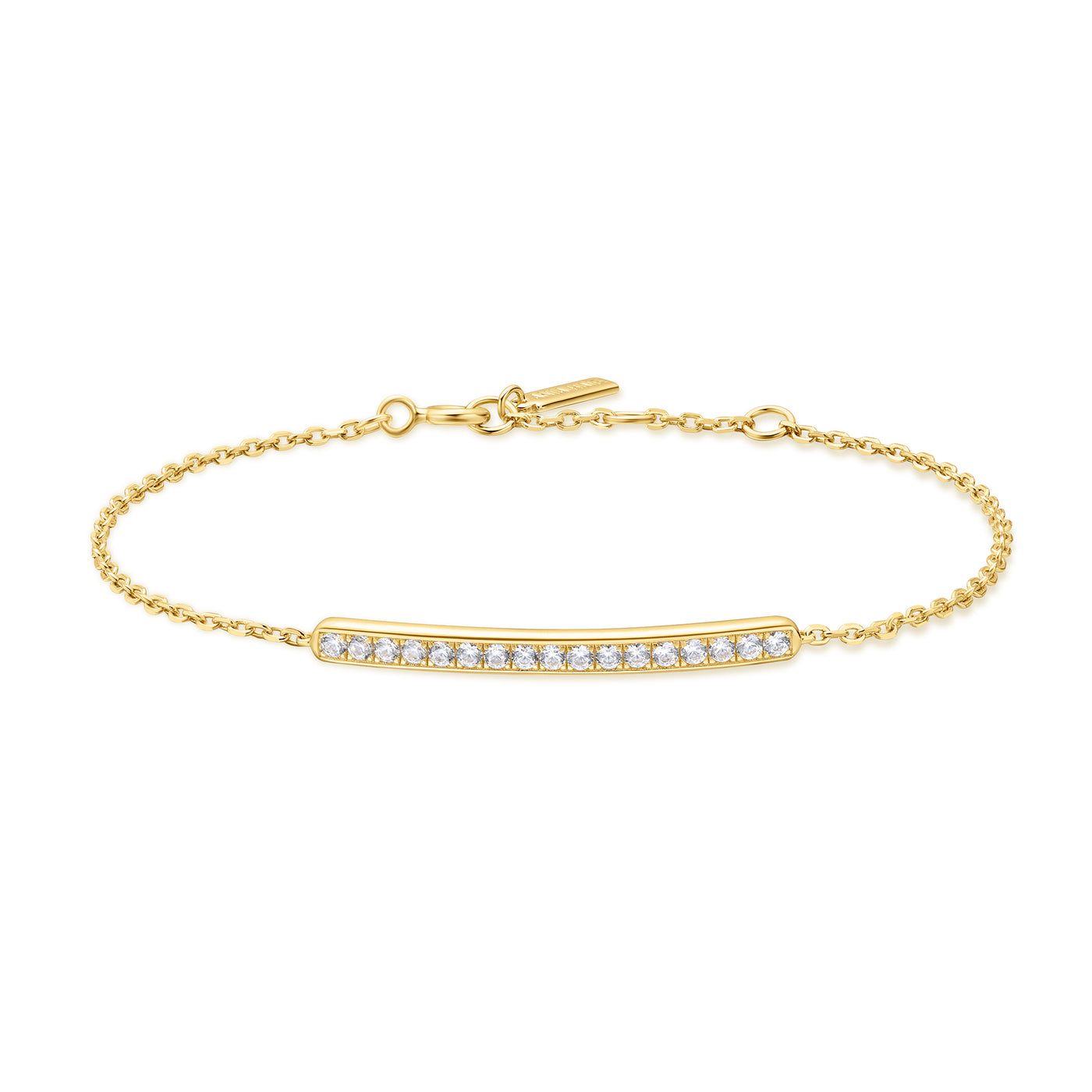 Pave Bar Bracelet in Yellow Gold by Ania Haie