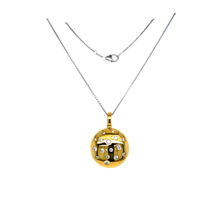 Round CZ Drop Pendant in Two-Tone GOld by Ti Sento Milano