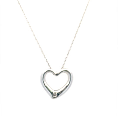 Silver Diamond Heart Penant