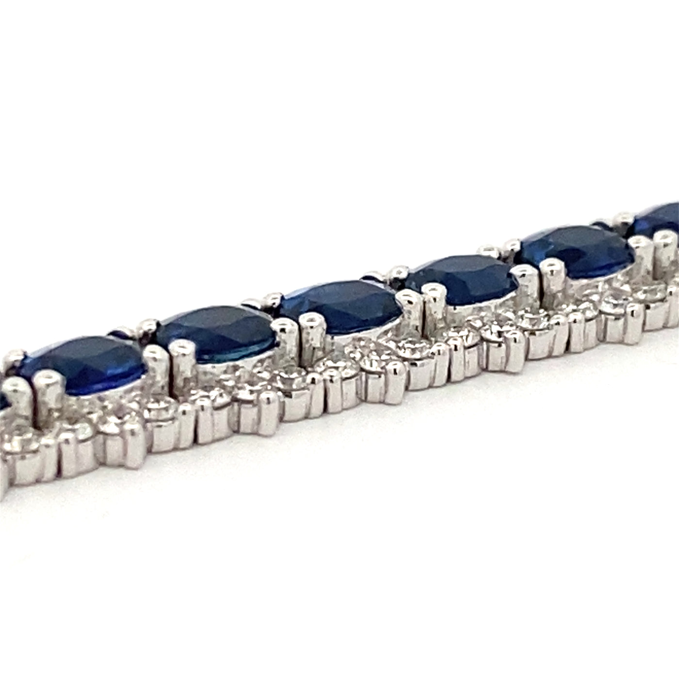 Sapphire & Diamond Tennis Bracelet in White Gold by Simon G