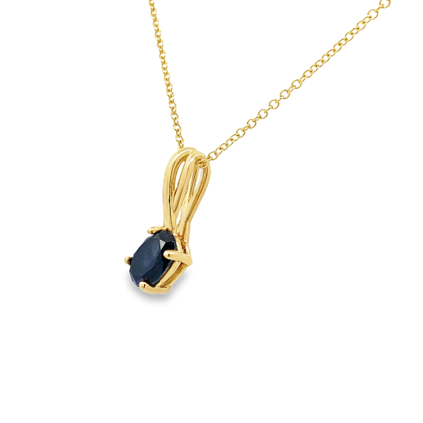 Black Diamond Solitaire Pendant in Yellow Gold