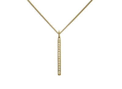 E. L. Designs Yellow Gold Drop Style Diamond Bar Pendant