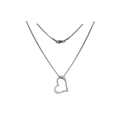 Diamond Open Heart Pendant in White Gold by Alison Kaufman