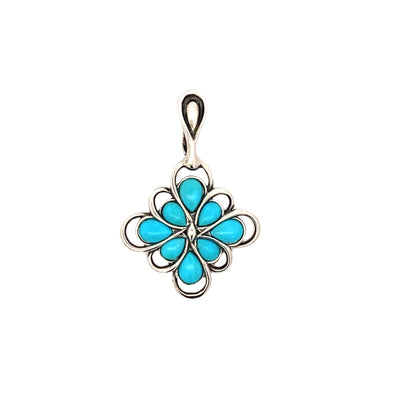 BCJ Estate Jewelry Silver Turquoise Pendant