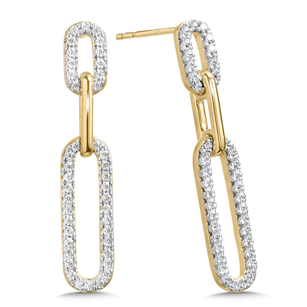 Yellow Gold Diamond Drop Earrings