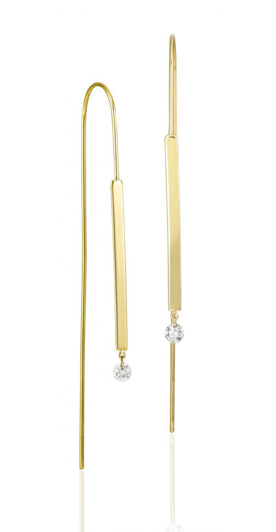 Diamond Drop Threaders in Yellow Gold