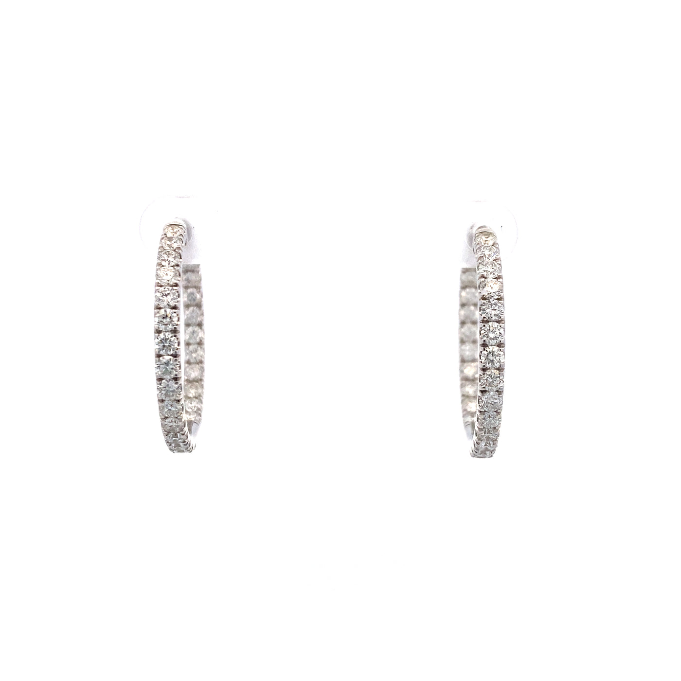 White Gold Diamond Hoop Earrings