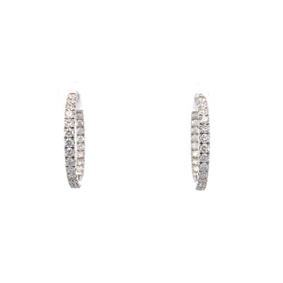 White Gold Diamond Hoop Earrings