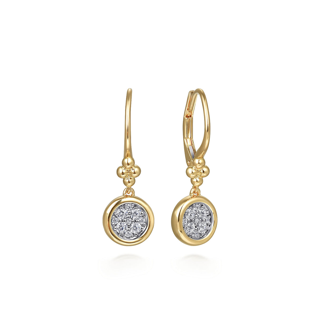 Gabriel & Co. Two-Tone Diamond Drop Earrings