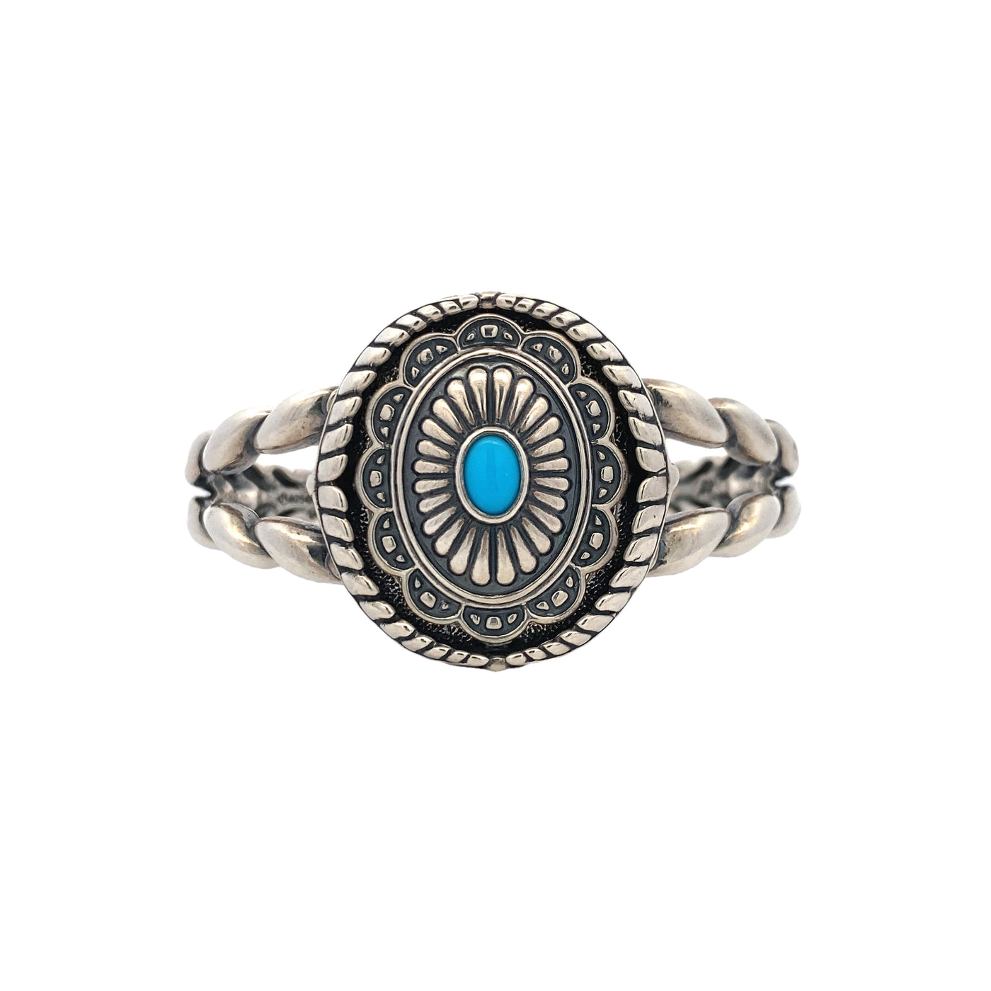 BCJ Estate Jewelry Silver Turquoise Cuff