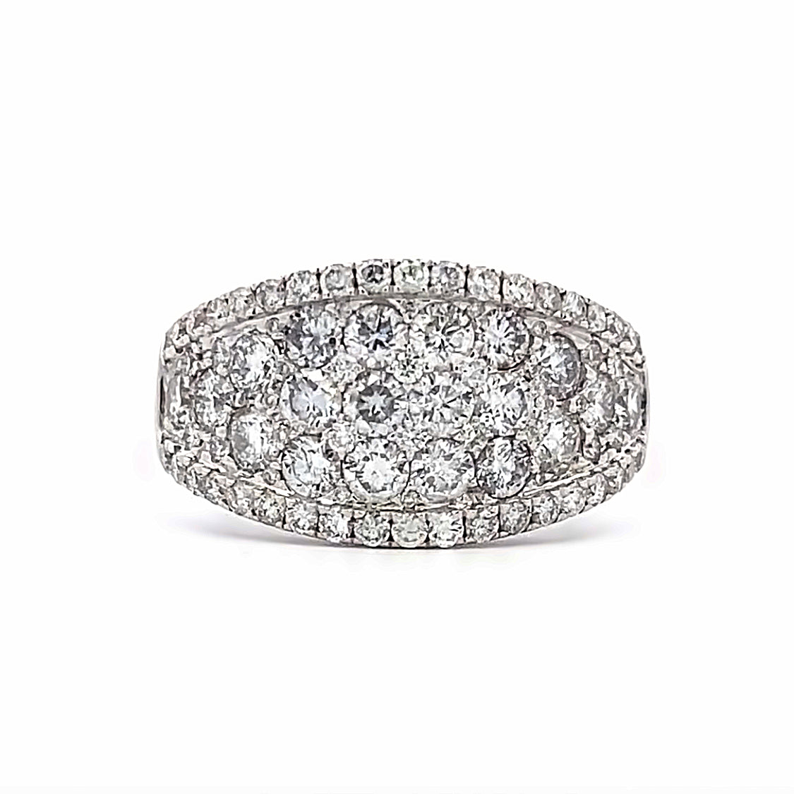 14 KT White Gold Pave' Diamond Fashion Ladies Ring  RG10240-4WB
