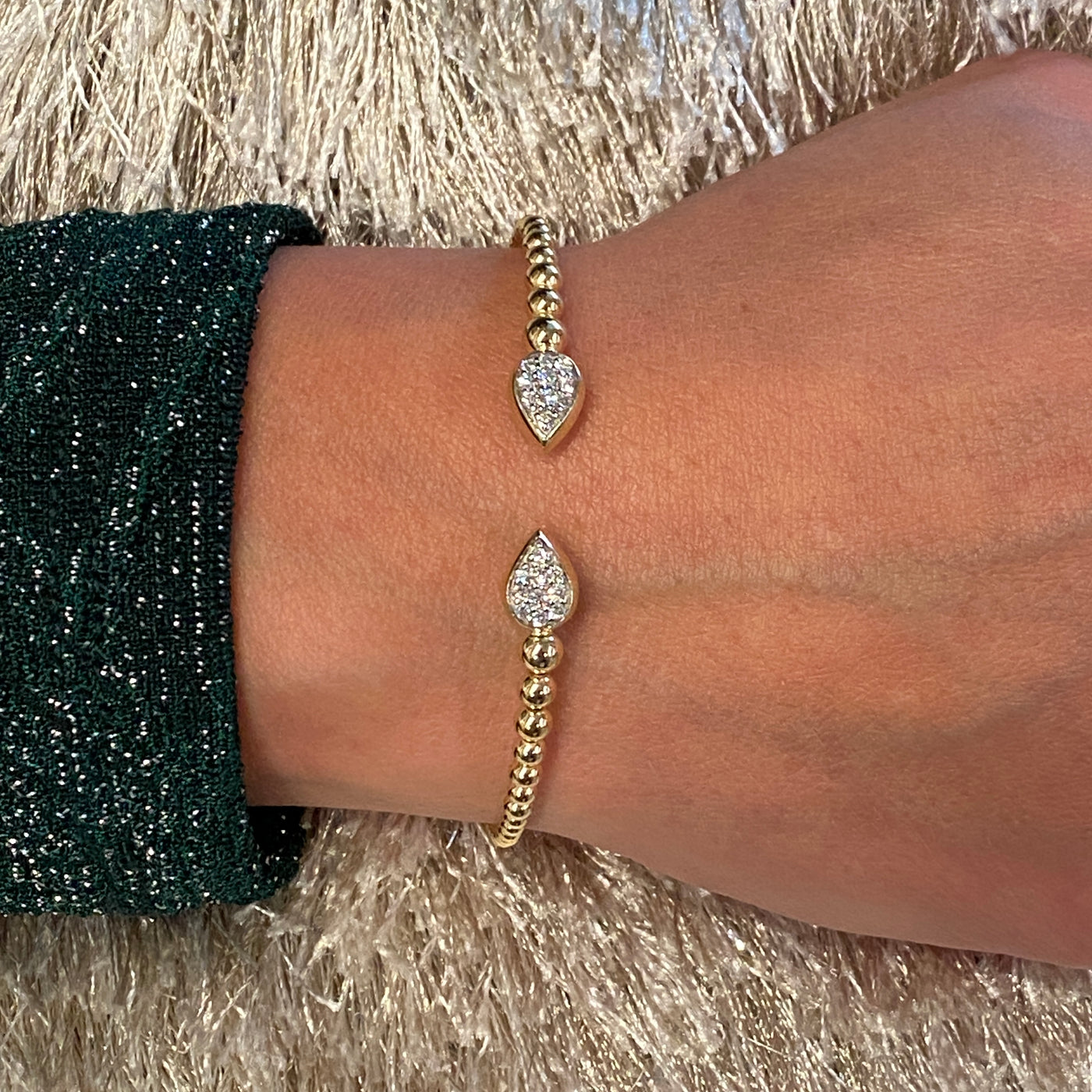 Gabriel & Co. Yellow Gold Diamond Bangle