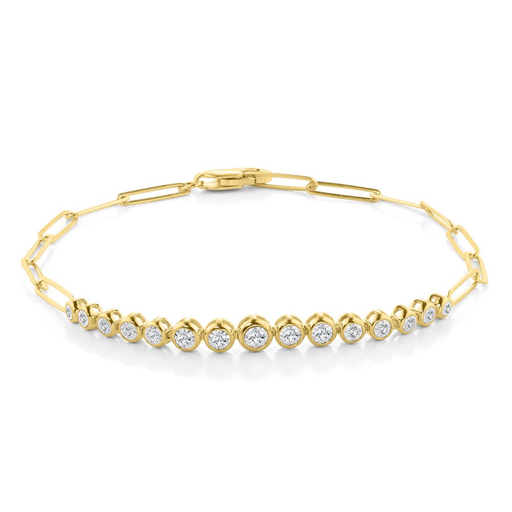 Yellow Gold Diamond Bezel Link Bracelet