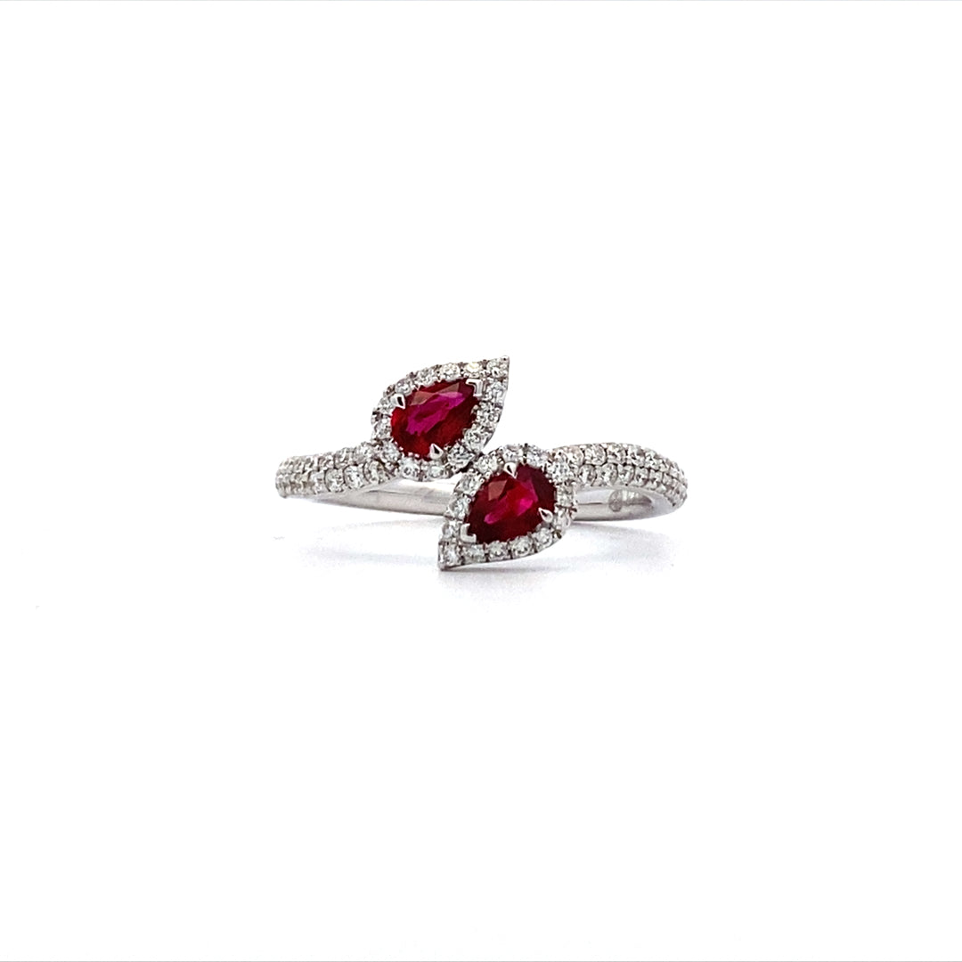 FANA 14KT White Gold Ruby and Diamond  Ring R1699R