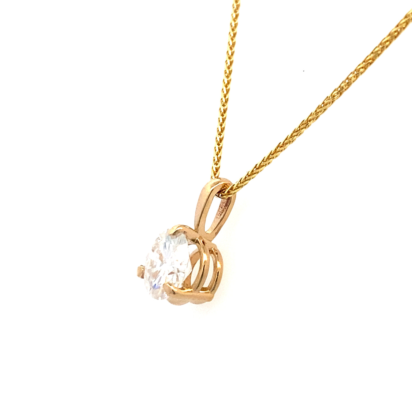 Beeghly & Co. Yellow Gold Solitaire Moissanite Pendant