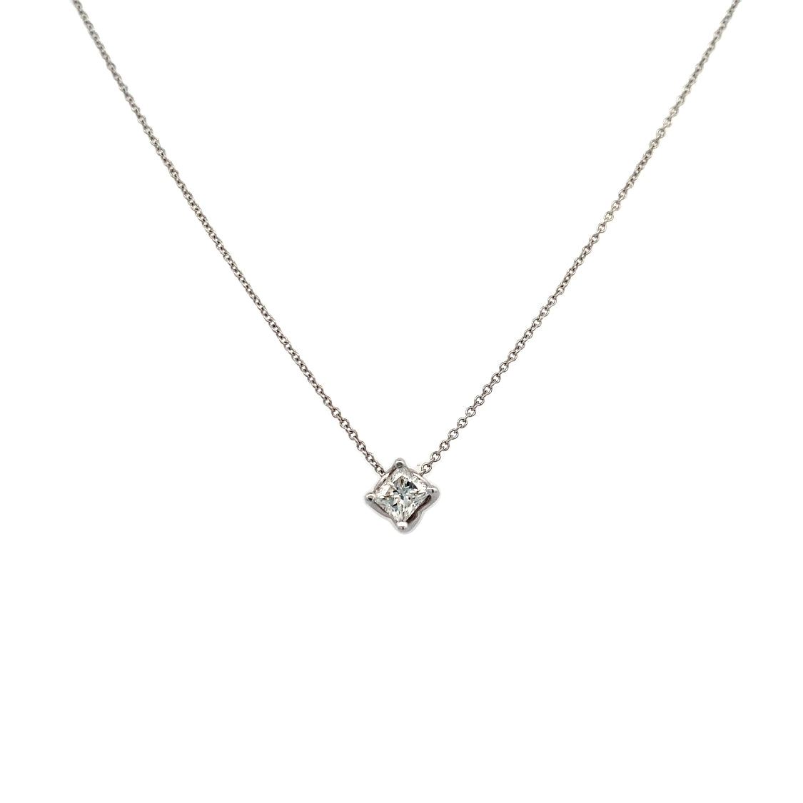 Princess Cut Diamond Solitaire Pendant in Yellow Gold by B&C