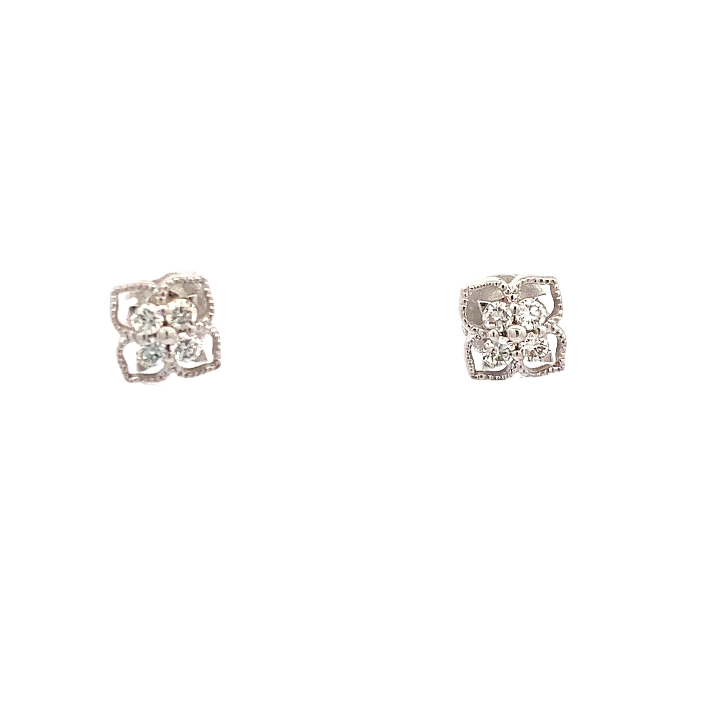 Gabriel & Co. White Gold Diamnd Floral Studs