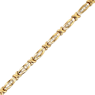 BCJ Estate Jewelry Yellow Gold Diamond Link Bracelet