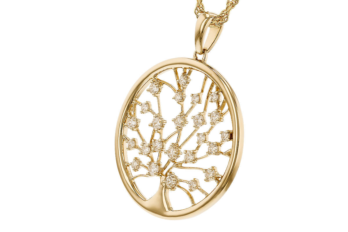 Allison Kaufman Co. Yellow Gold Diamond Tree Pendant