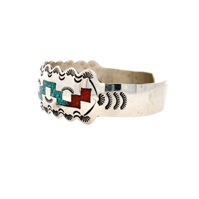 BCJ Estate Jewelry Silver Southwestern Turquoise  Cuff