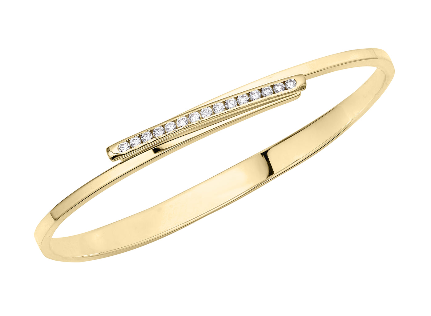 Diamond Bling Swing Bangle in Yellow Gold by E.L. Designs