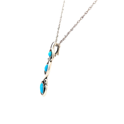 BCJ Estate Jewelry Silver Drop Turquoise Pendant