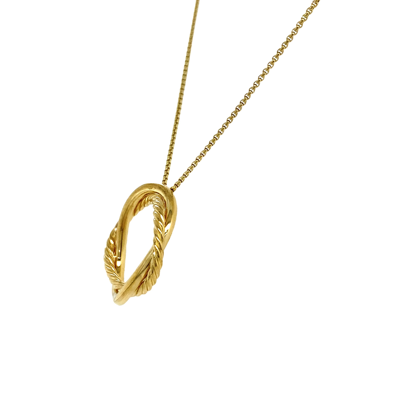 Estate David Yurman Entwined Circle Pendant in Yellow Gold