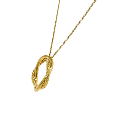 Estate David Yurman Entwined Circle Pendant in Yellow Gold