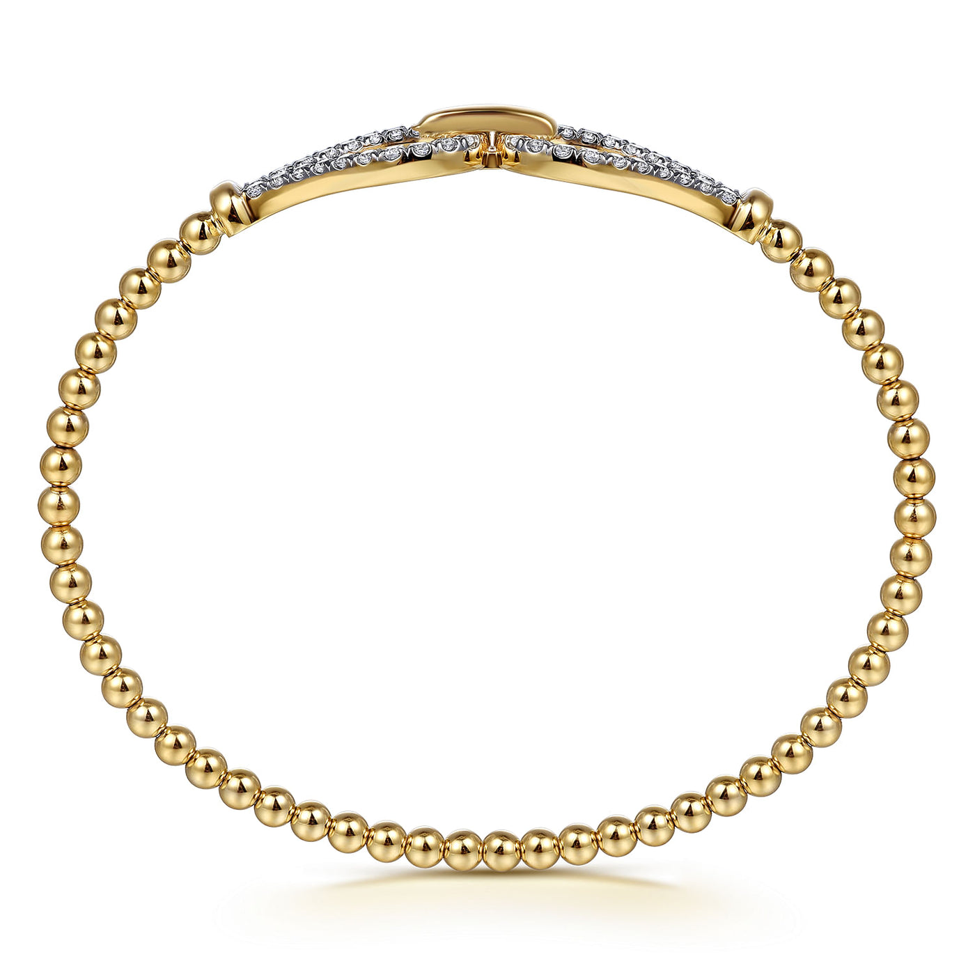 Diamond Split Bujukan Bangle in Yellow Gold by Gabriel NY