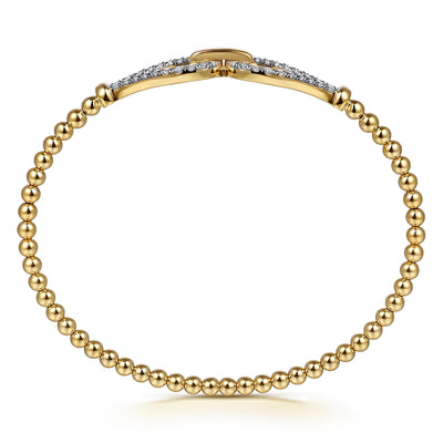 Diamond Split Bujukan Bangle in Yellow Gold by Gabriel NY