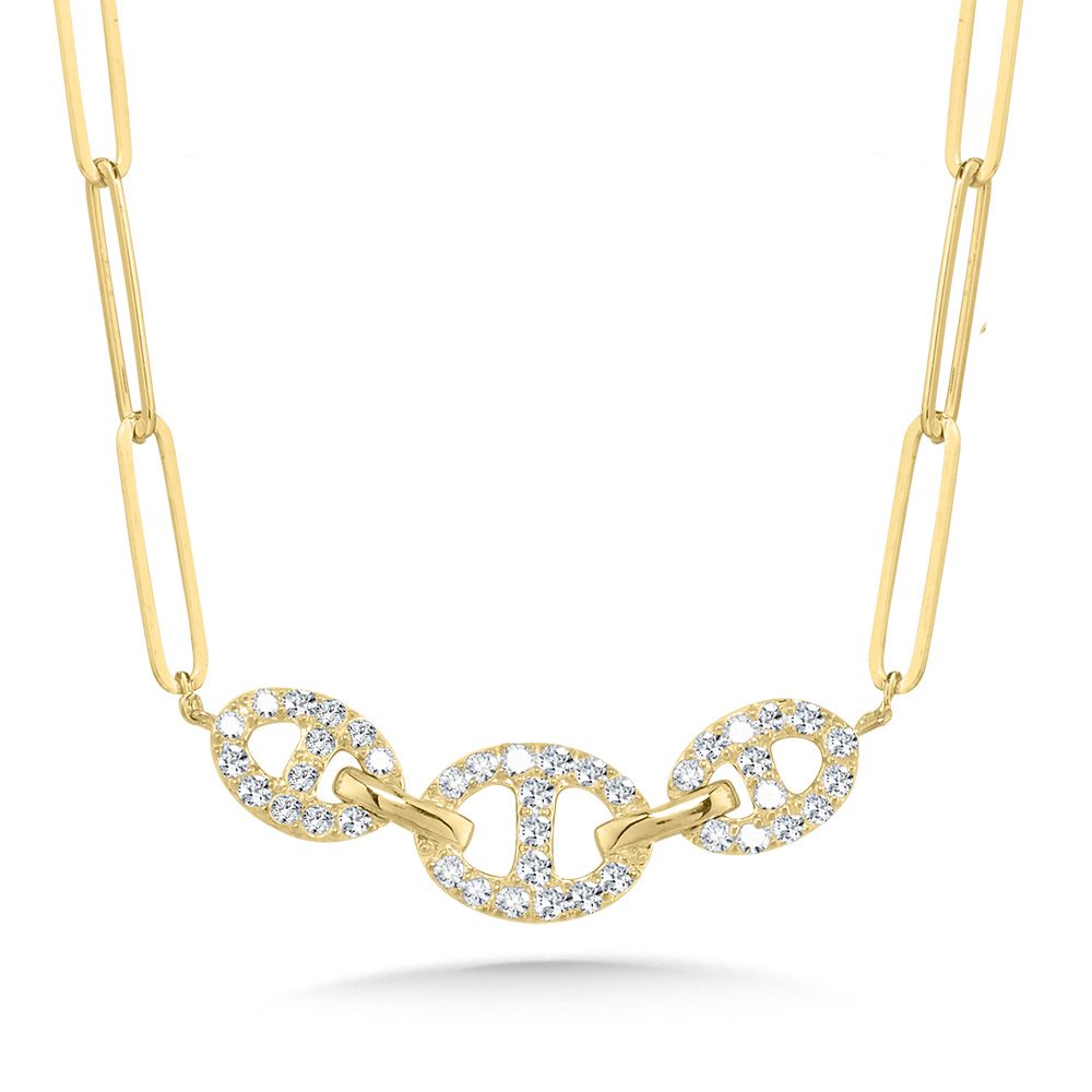 Yellow Gold Diamond Section Necklace