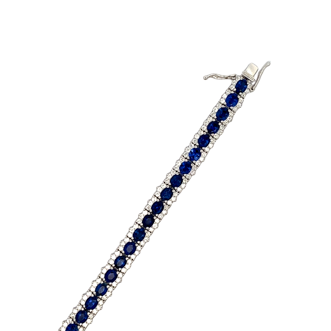 Simon G Jewelry  White Gold Sapphire & Diamond Tennis Braceelt