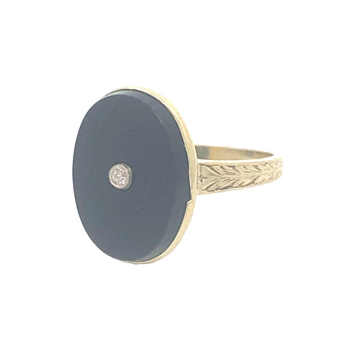 Estate Yellow Gold Onyx Ring