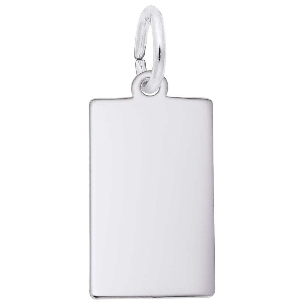 Engraveable Dog Tag Pendant in Silver