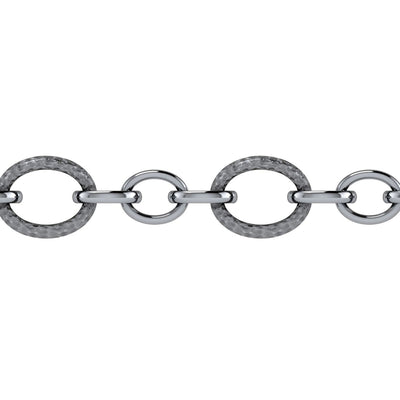 Hammered Fancy Link Bracelet in Silver by Gabriel NY