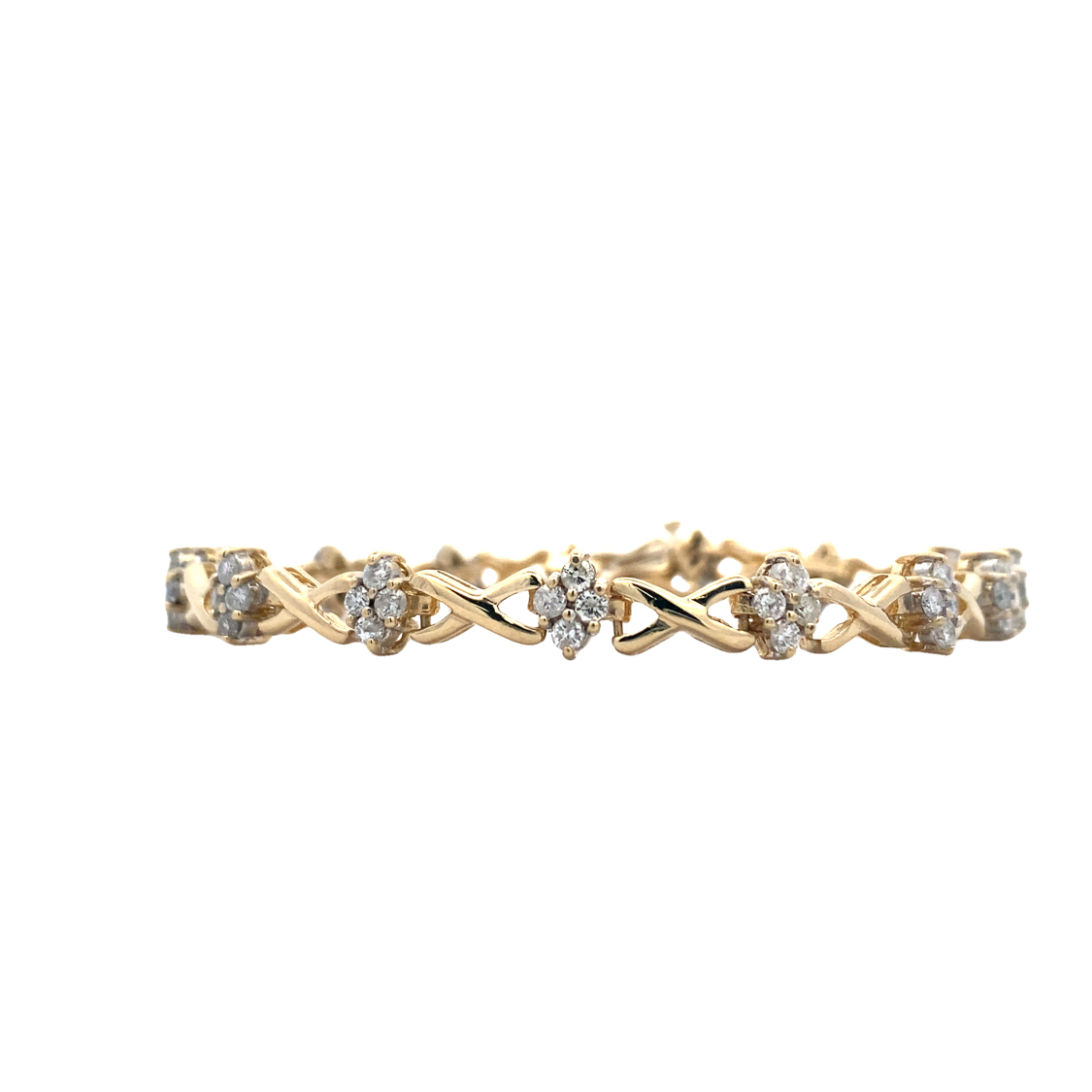 BCJ Estate Jewelry Yellow Gold Diamond Link Bracelet